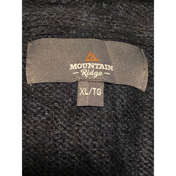 Mountain Ridge Men’s XL Knit Hoodie Sweater Gray Black Fair Isle Nordic Print - Picture 5 of 6
